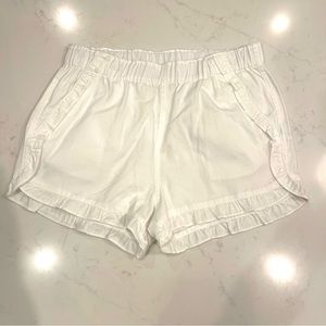 J. Crew : NWOT : Girls’ Ruffle Pull On Short in Soft Chino : White : 14